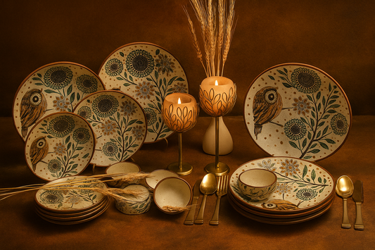 Owlet Bloom Collection Dinner Set of 18
