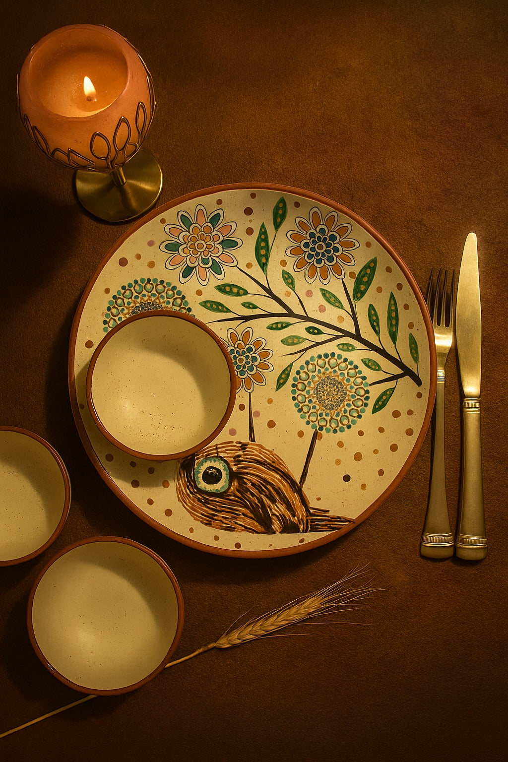 Owlet Bloom Collection Dinner Set of 18