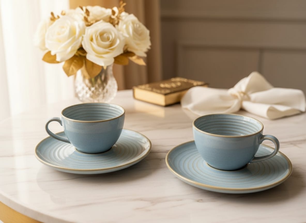 Celeste Cup & Saucer set of 2